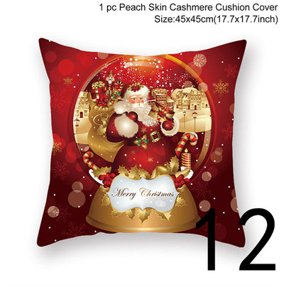 Funda de Almohada Navideña con Estampado Santa para Decoración del Hogar - Image 48
