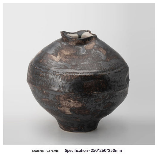 Florero de Cerámica Vintage Wabi-Sabi con Diseño Artesanal Texturizado - Image 3