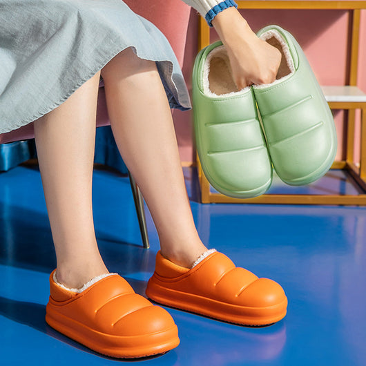 Pantuflas de Pareja Algodón Invierno Cálidas Impermeables para Casa y Jardín