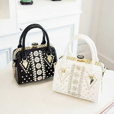 Bolso Bandolera Monohombro Mujer con Estampado Serpiente y Cierre Diamantado - Image 12