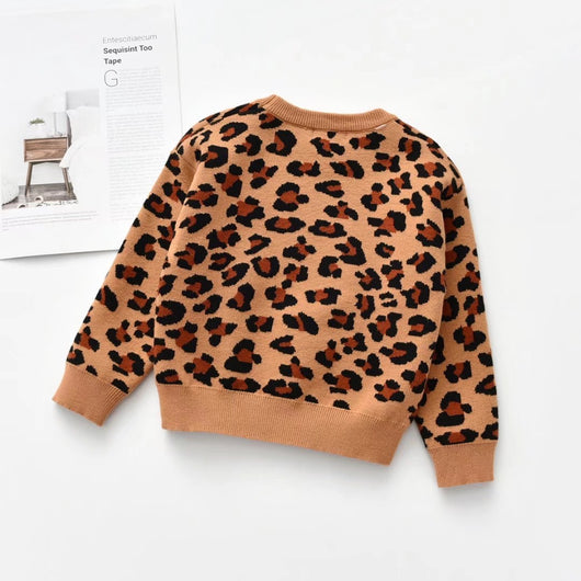Suéter Infantil Estilo Coreano con Estampado de Leopardo - Image 5