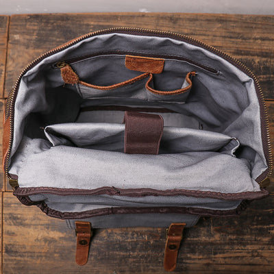 Mochila Retro de Cuero Genuino para Hombre - Image 13