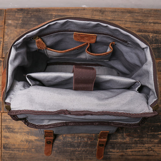 Mochila Retro de Cuero Genuino para Hombre - Image 13