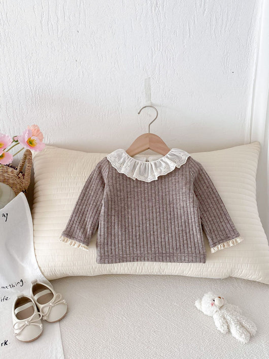 Blusa de Encaje con Cuello Peter Pan para Mujer - Image 8