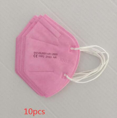 Stack of red KN95 protective masks with white ear loops, showing FFP2 certification and '10pcs' text. - Image 16