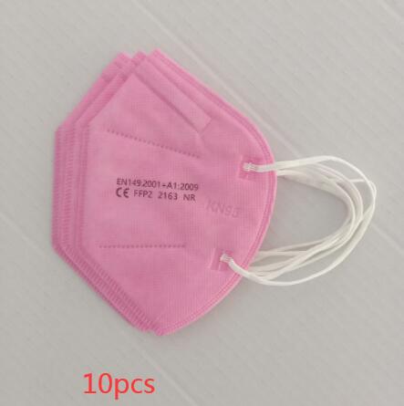 Stack of red KN95 protective masks with white ear loops, showing FFP2 certification and '10pcs' text. - Image 16