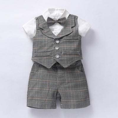 Traje Formal para Bebé Niño con Chaleco, Shorts y Pajarita - Image 5