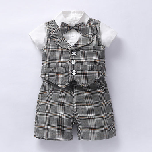 Traje Formal para Bebé Niño con Chaleco, Shorts y Pajarita - Image 5