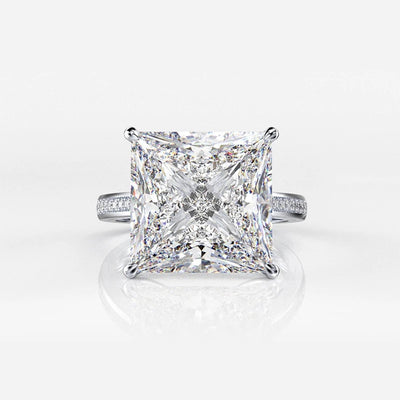 Anillo Cuadrado de Plata Esterlina con Zirconia Cúbica Clásico - Image 17