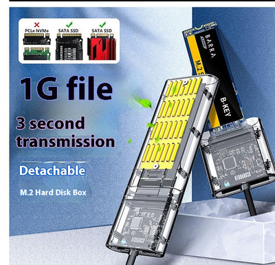 Caja Protectora para Disco Duro Móvil USB - Diseño Transparente y Creativo - Image 15