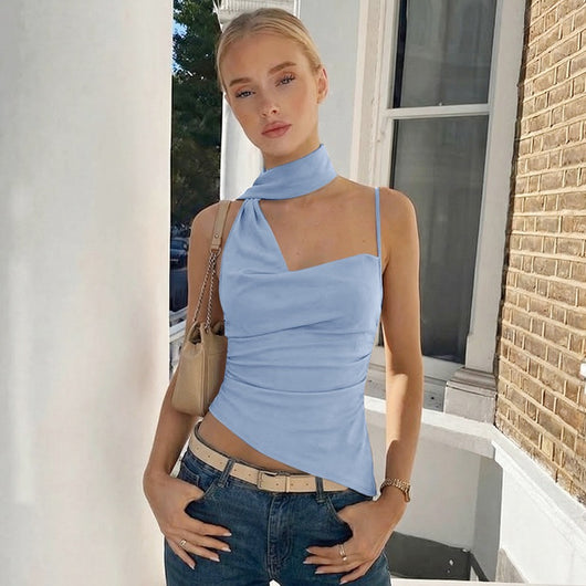 Blusa Camisola Asimétrica de Tirante Único - Diseño Fluido y Elegante - Image 18