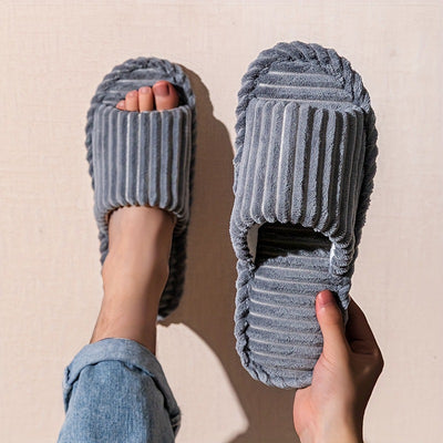 Pantuflas Cómodas de Rayas en Pana para Hombre - Image 5