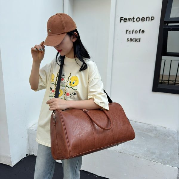 Bolsa Cilíndrica de Cuero PU para Yoga Unisex