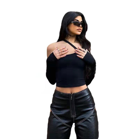 Blusa Asimétrica Hombro Descubierto con Detalle Desmontable - Image 11