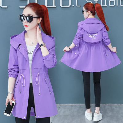 Cortavientos Elegante Estilo Coreano Largo Mujer - Chaqueta Otoño Entallada - Image 7