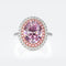 Women's High Carbon Diamond Oval Dove Egg Ring Rose Dorado Rosado Tamaño 5