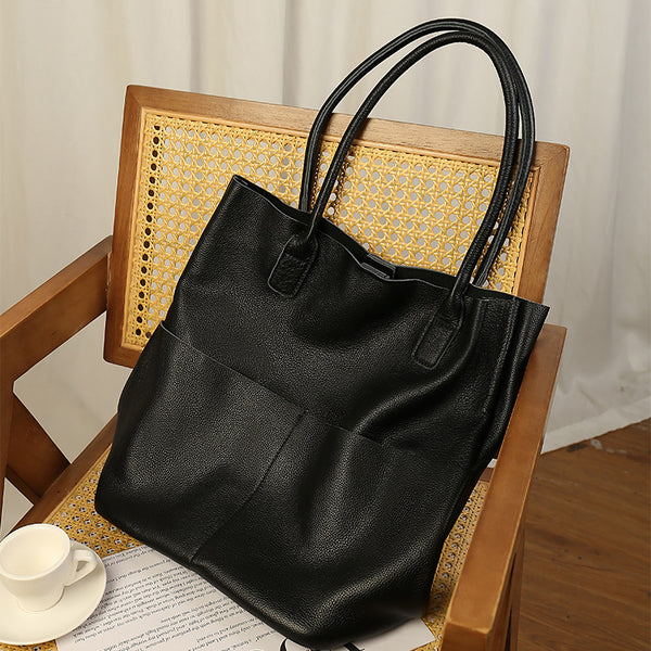 Bolso Bucket de Cuero Suave para el Día a Día