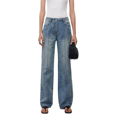 Jeans Mujer Corte Recto con Costuras Tridimensionales - Image 6
