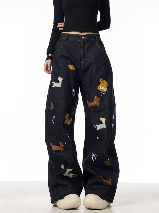 Pantalones Jeans Anchos Patchwork Salchicha Mujer - Casual y Cómodo - Image 18