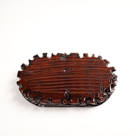 Estante de Madera Maciza con Base de Piedra Ornamental para Plantas - Image 3
