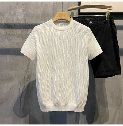 Camisa Slim Fit Textura Tejida de Manga Corta para Hombre - Image 20