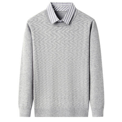Suéter Casual Bicolor de Manga Larga para Hombre - Image 5