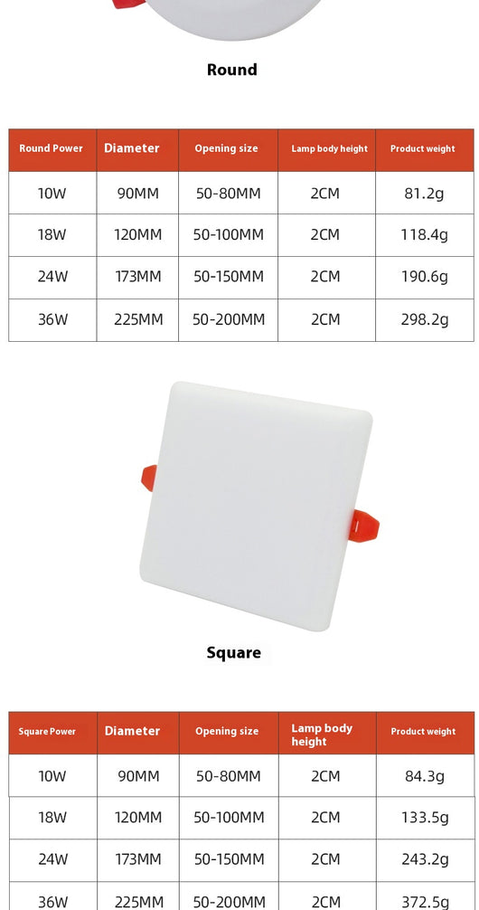 Panel de Luz LED Ultadelgado con Agujero Ajustable - Image 10