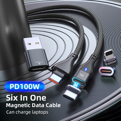 Cable de Carga Rápida Magnético 100W con Transferencia de Datos 5A - Image 8