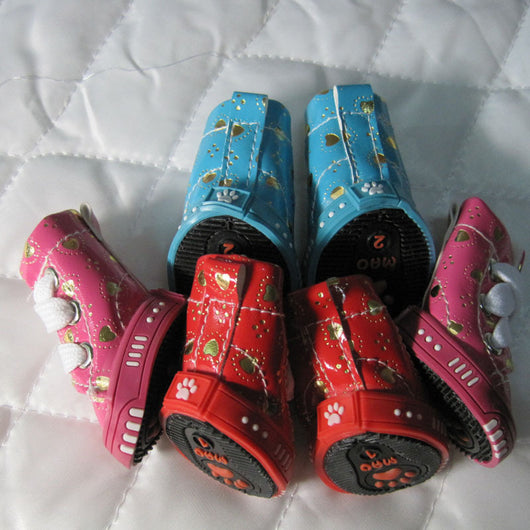 Zapatos para Mascotas con Diseño de Corazón Tricolor en Tela PU - Image 12