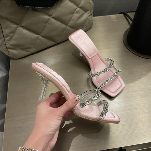 Sandalias Tacón Alto con Tiras Brillantes y Diseño Translúcido - Image 15