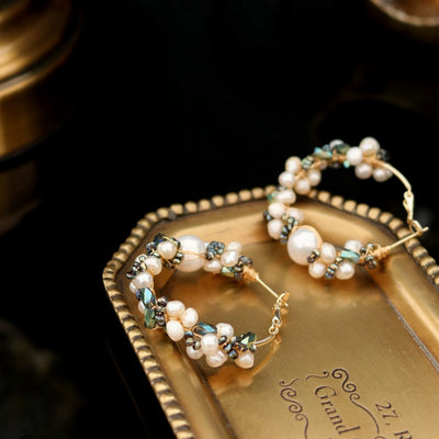 Aretes de Perla Acuática con Temperamento Femenino - Image 5