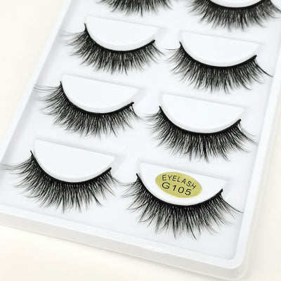 Set de 5 Pares de Pestañas Postizas 3D Voluminosas y Rizadas - Image 2