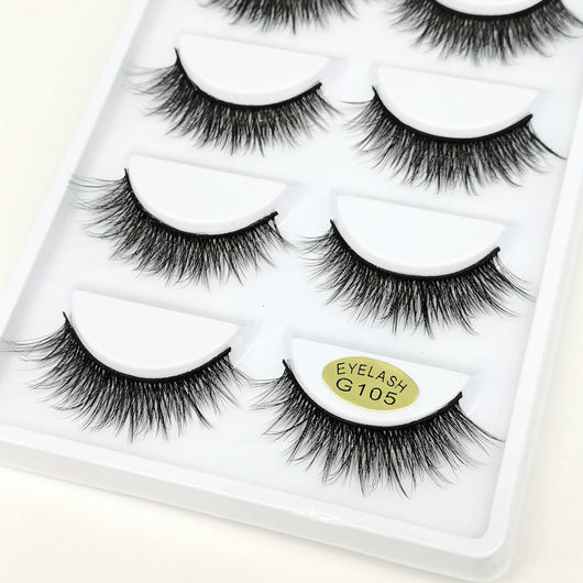 Set de 5 Pares de Pestañas Postizas 3D Voluminosas y Rizadas - Image 2