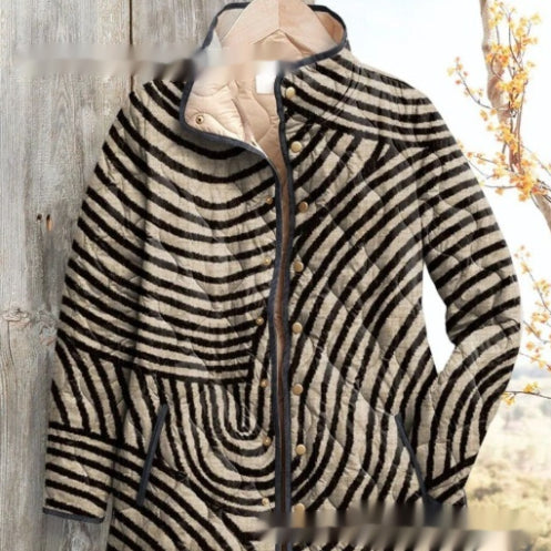 Abrigo Acolchado de Algodón con Bolsillos para Otoño e Invierno