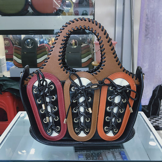 Bolso Bandolera Tejido con Detalles en Contraste para Mujer - Image 11