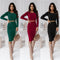 Conjunto Elegante Otoño-Invierno: Vestido Midi Falda Sastre