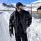 Abrigo de Cuero Piloto Forrado Térmico para Hombre - Talla Grande Invierno
