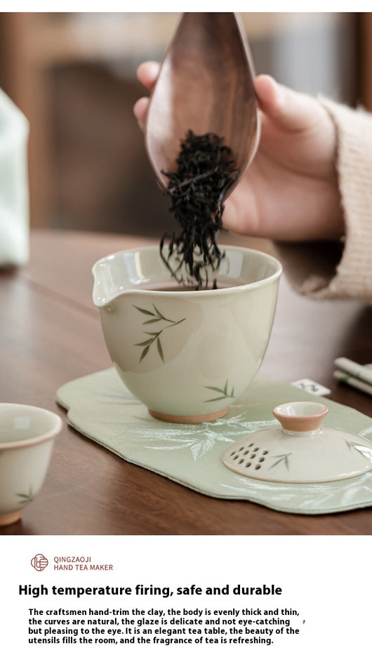 Juego de Té Portátil Bambú Pintado a Mano - Tetera y Taza Todo en Uno - Image 13