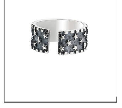 Anillo de Plata Pura con Estrella de Cinco Puntas para Hombre y Mujer - Image 2