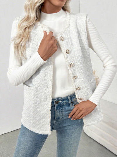 Chaleco Cardigan Elegante de Color Sólido para Mujer - Image 16