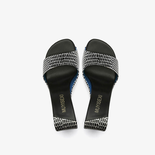 Sandalias Mujer Boca de Pez con Cuña Hueca y Tacón Medio