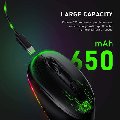 Ratón Inalámbrico Ergonómico 24g Recargable 1600dpi - Image 13