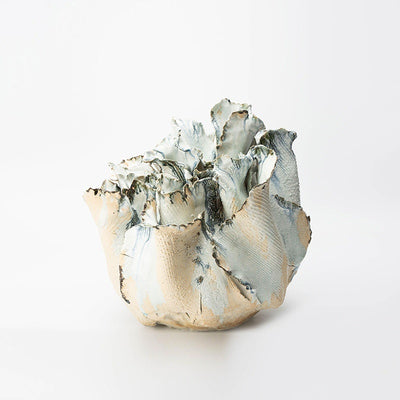 Jarrón Cerámico Wabi-Sabi Escultural para Sala de Estar