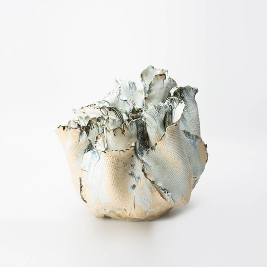Jarrón Cerámico Wabi-Sabi Escultural para Sala de Estar