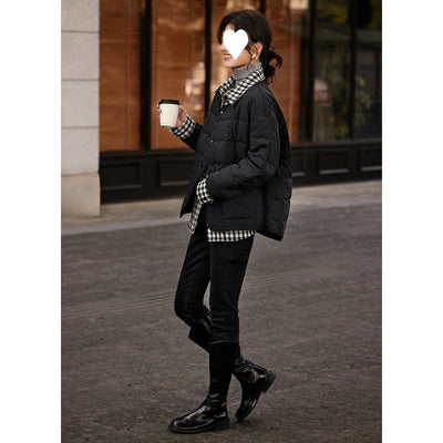 Abrigo Acolchado de Algodón para Mujer - Diseño Minimalista Versátil - Image 5