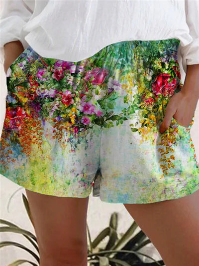 Shorts Casuales Holgados Estampado Floral Talla Grande Mujer - Image 10