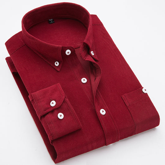 Camisa Slim Fit de Negocios en Color Liso para Primavera - Image 16