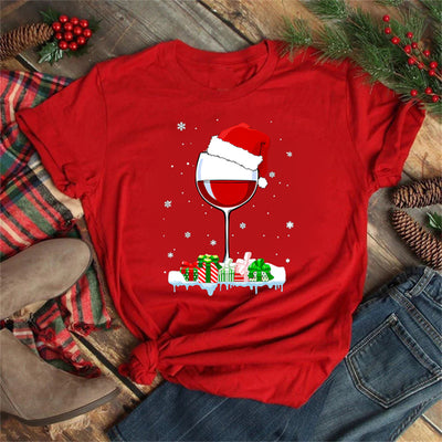 Playera de Pareja Navideña con Copas de Vino para Él y Ella - Image 3