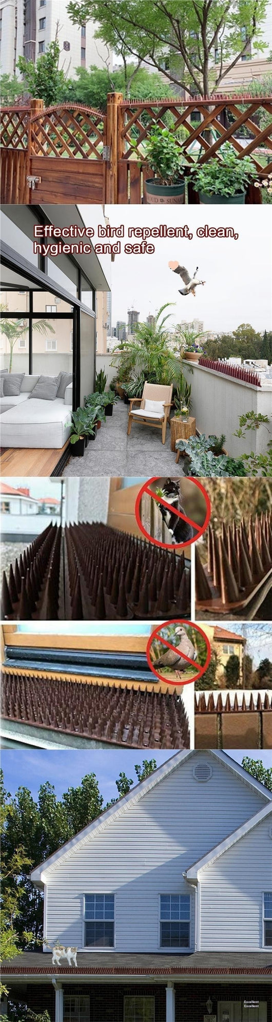 Protector Anti-gatos y Palomas para Cercas, Balcones y Techos con Púas de Seguridad - Image 9