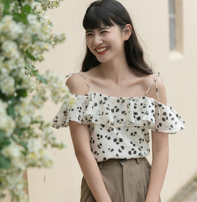 Blusa Corta de Verano con Tirantes en Gasa Ligera - Image 7
